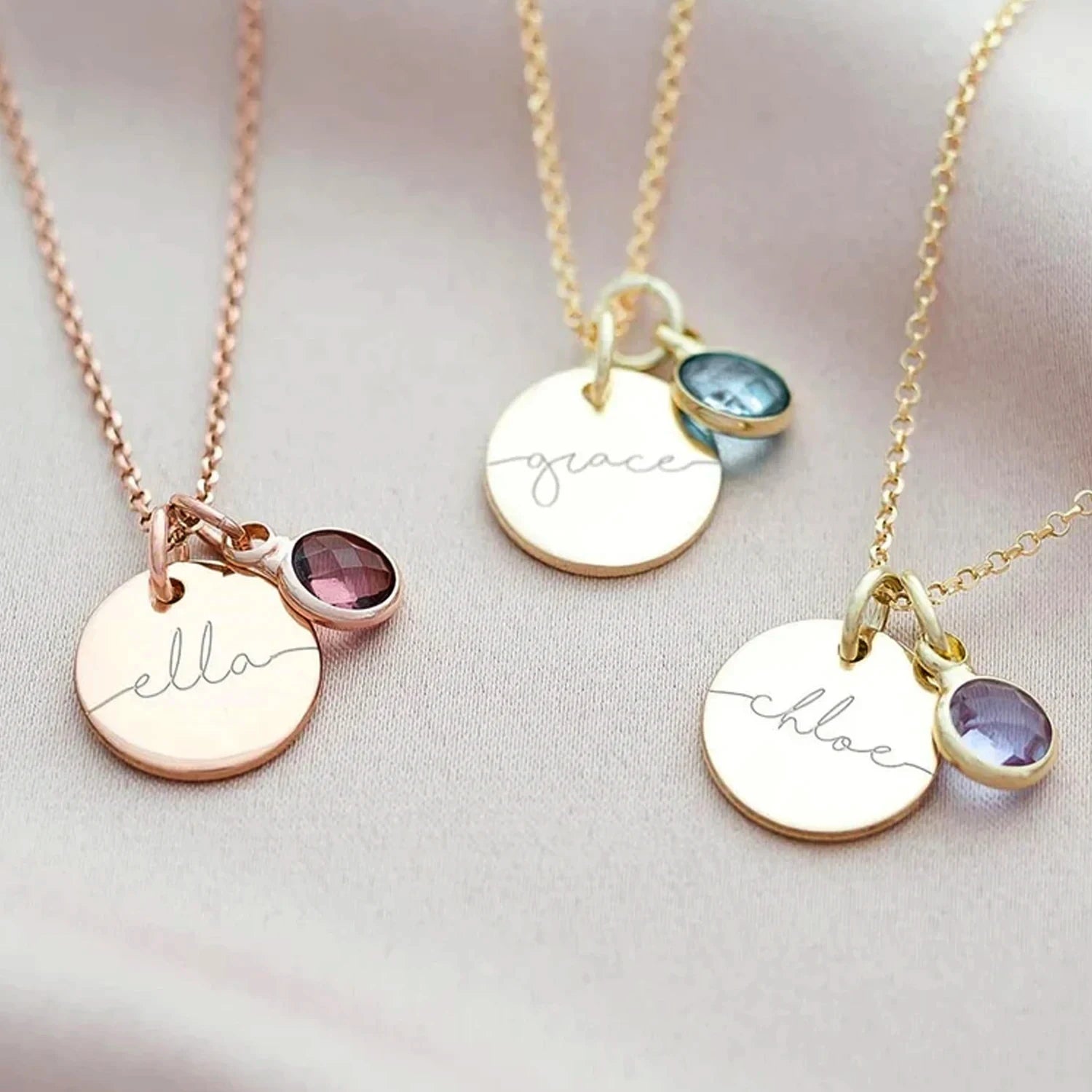 Myria™ - Collana personalizzabile con nome e pietra del mese di nascita