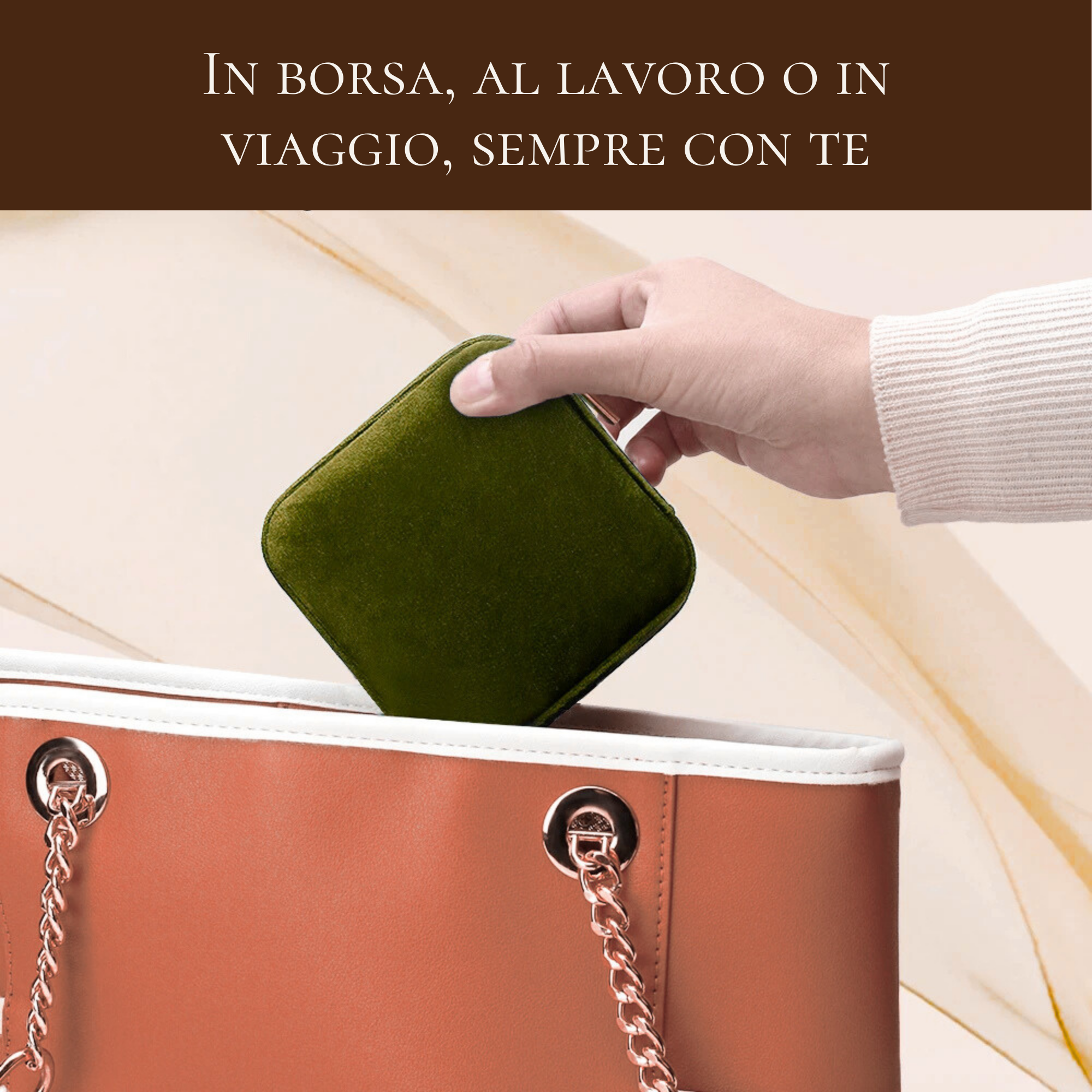 Portagioie da viaggio e da borsa in velluto