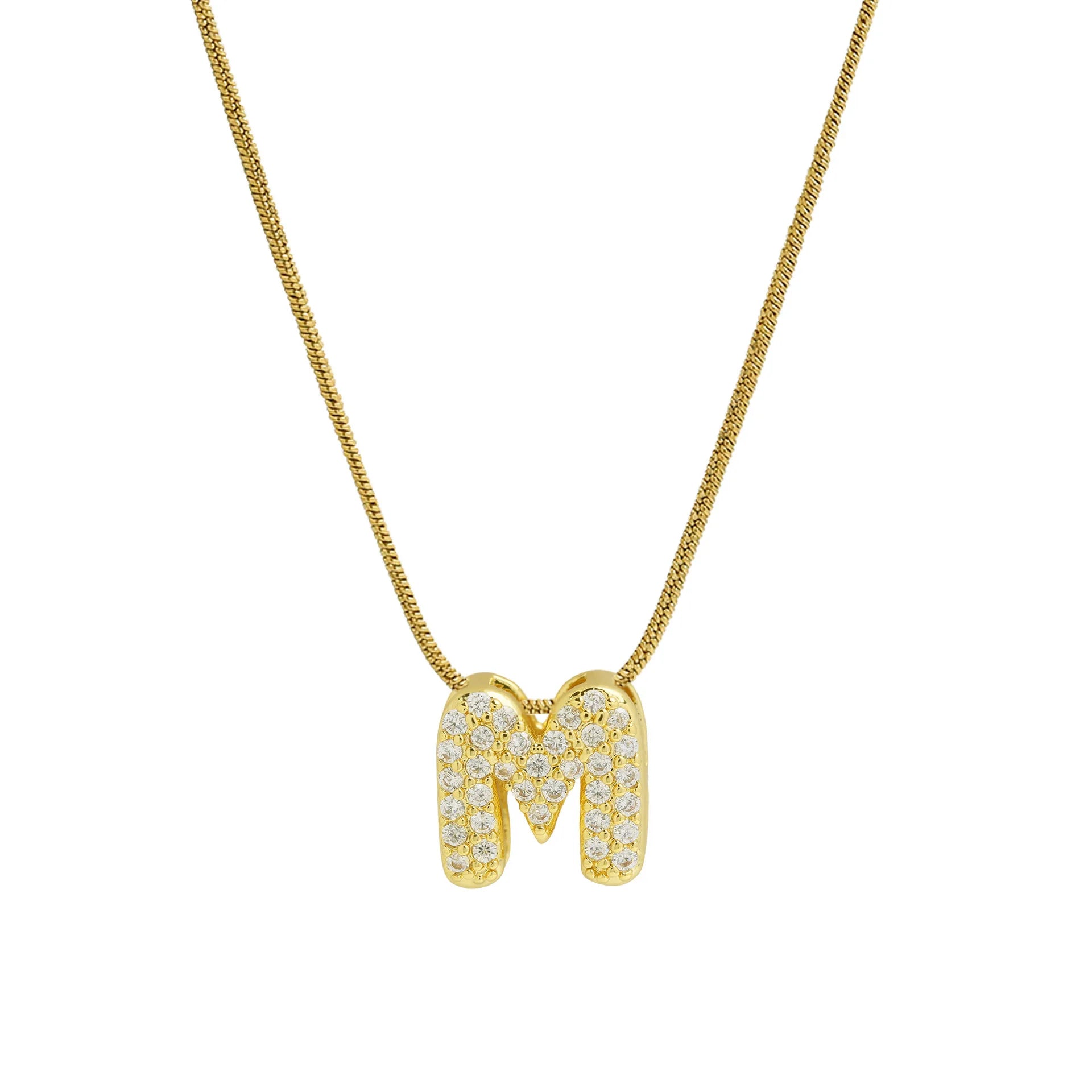 Shine™ - Collana personalizzata con lettera con zirconi