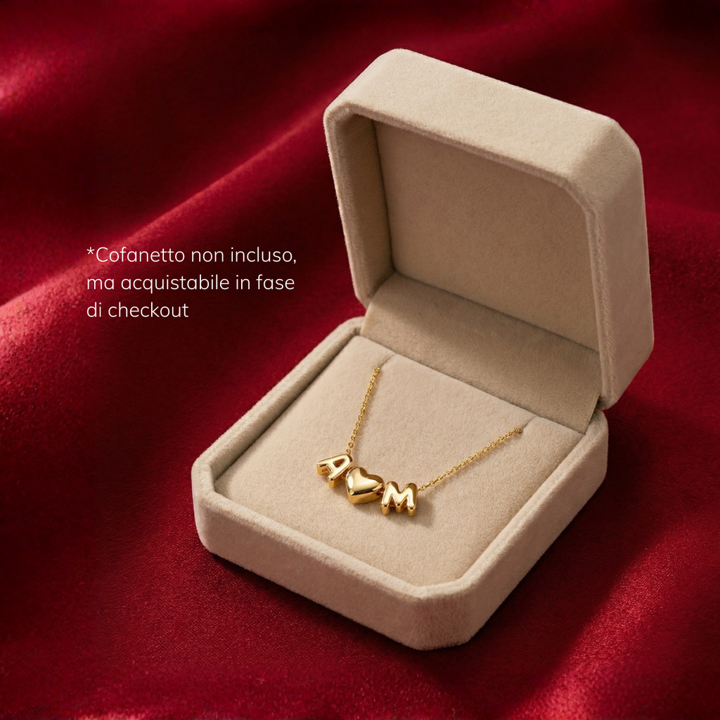 Bubble™ - Collana personalizzabile con una o più lettere e cuore o simboli