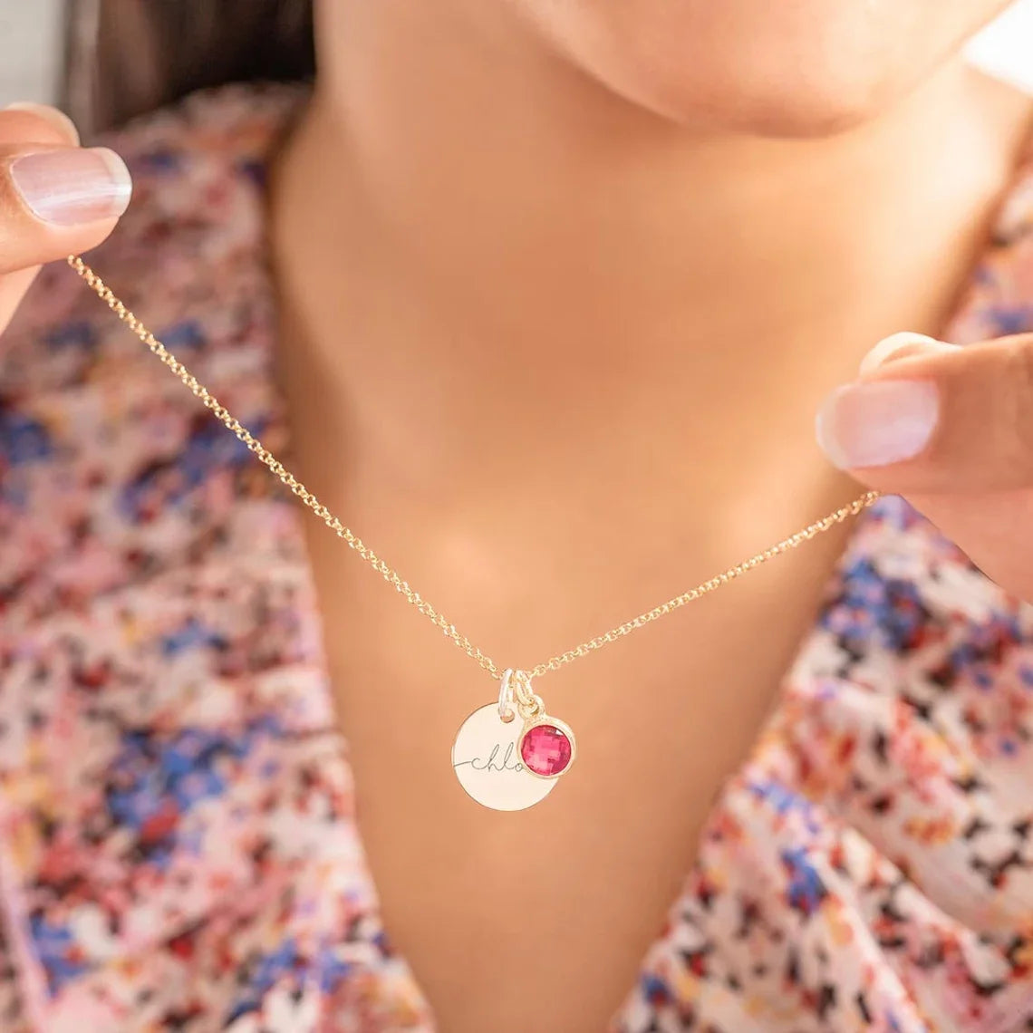 Myria™ - Collana personalizzabile con nome e pietra del mese di nascita