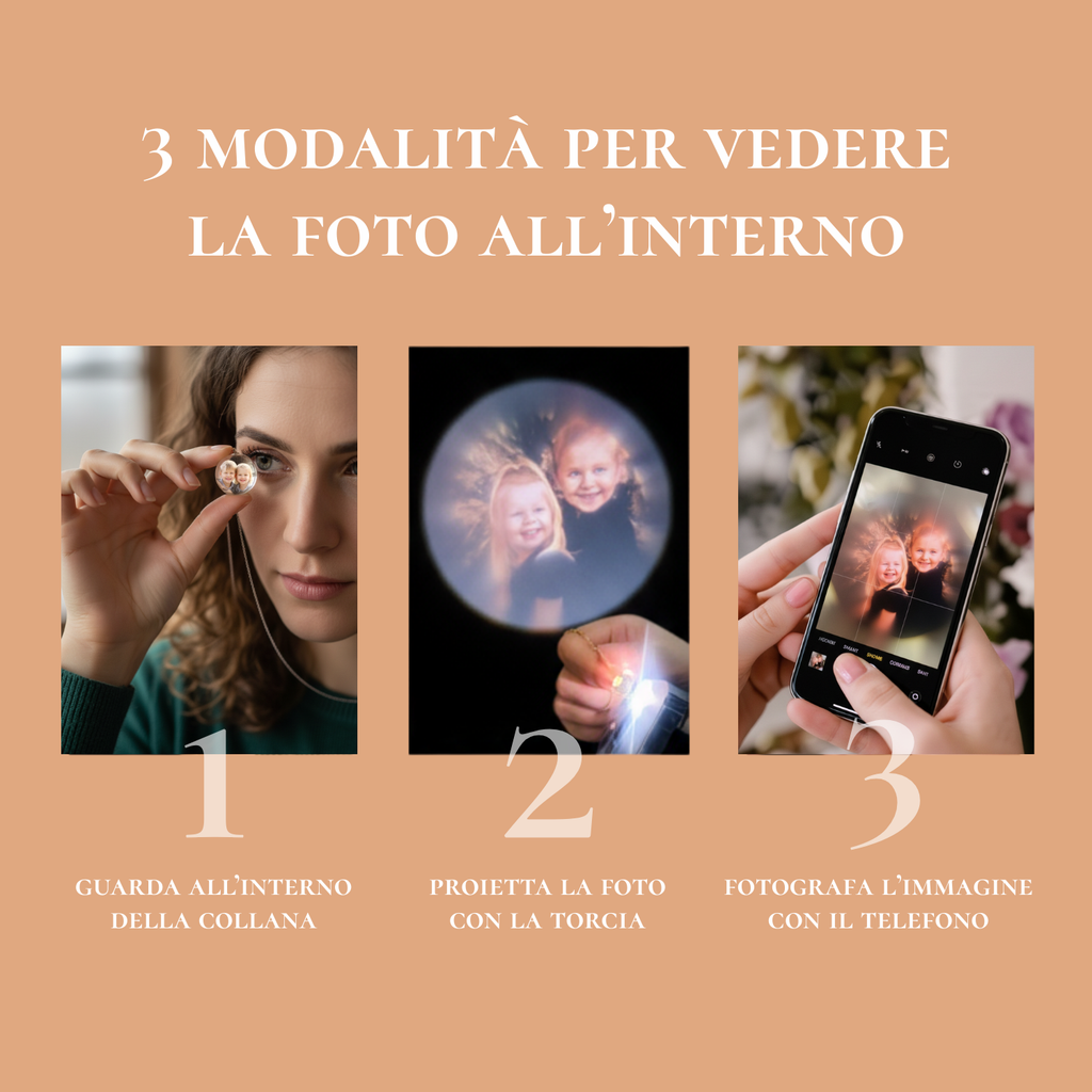 Memory™ - Collana personalizzata con foto nascosta