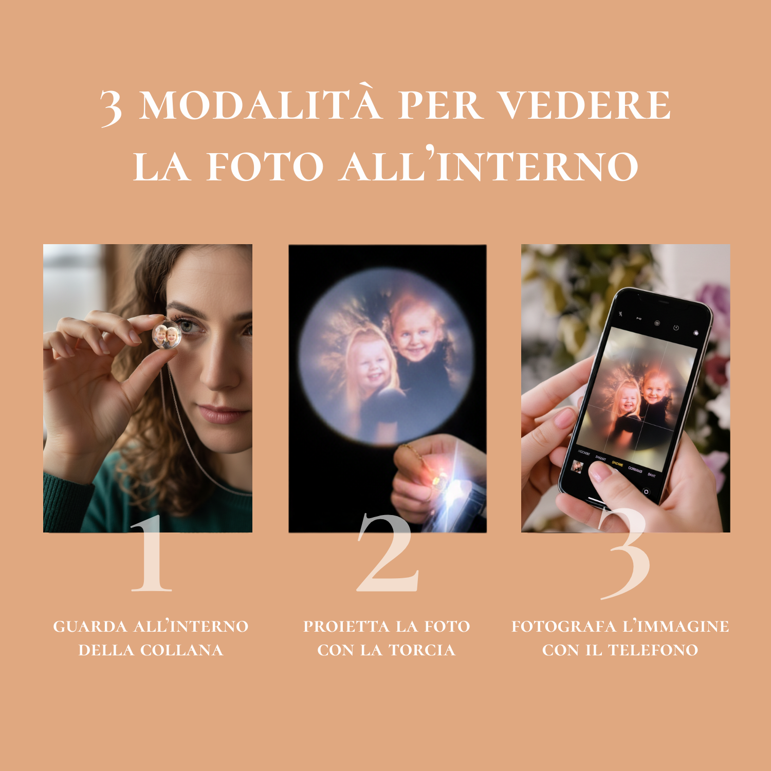 Memory™ - Collana personalizzata con foto nascosta
