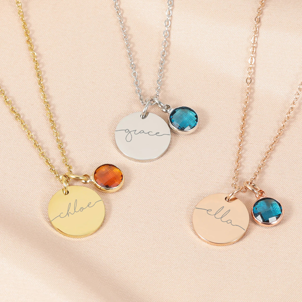 Myria™ - Collana personalizzabile con nome e pietra del mese di nascita