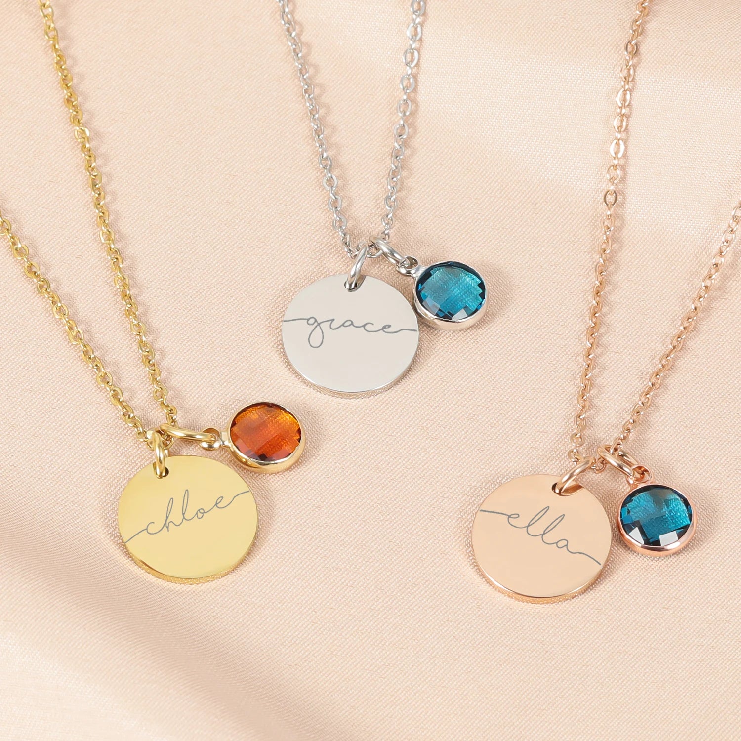 Myria™ - Collana personalizzabile con nome e pietra del mese di nascita