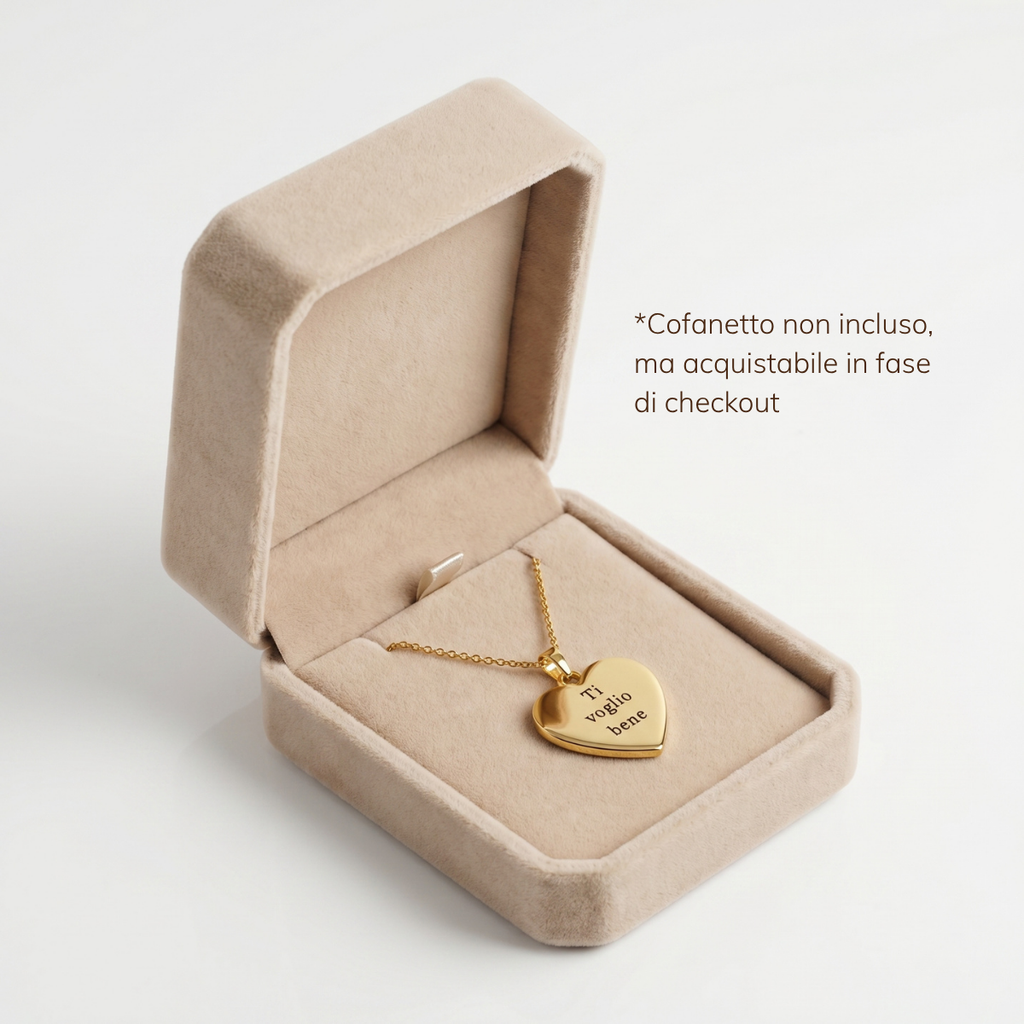 Alma™ - Collana a forma di cuore personalizzabile con testo inciso