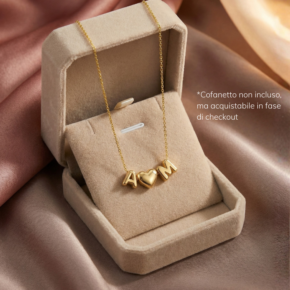 Bubble™ - Collana personalizzabile con una o più lettere e cuore o simboli