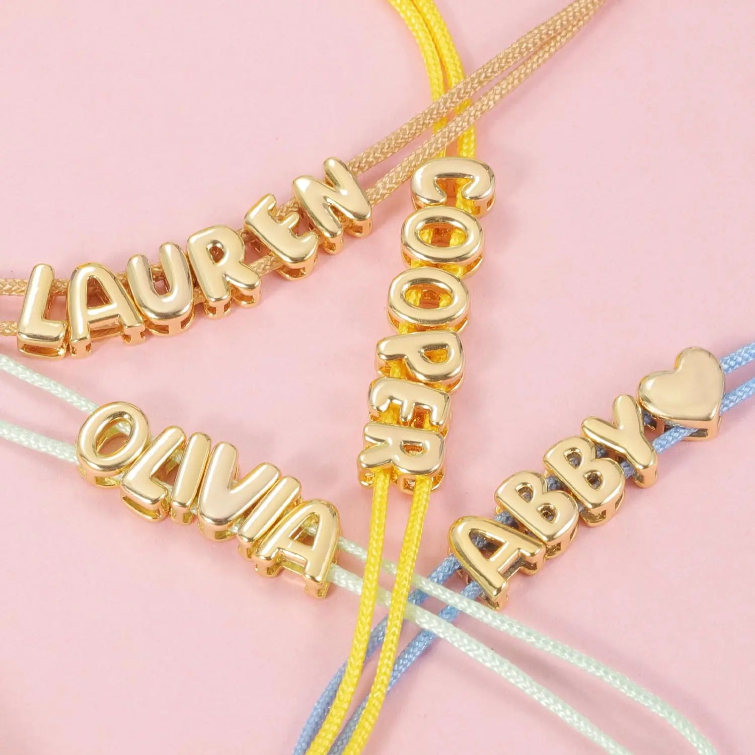 BUNDLE Bubble™ - Collana + bracciale personalizzabili con una o più lettere e cuore
