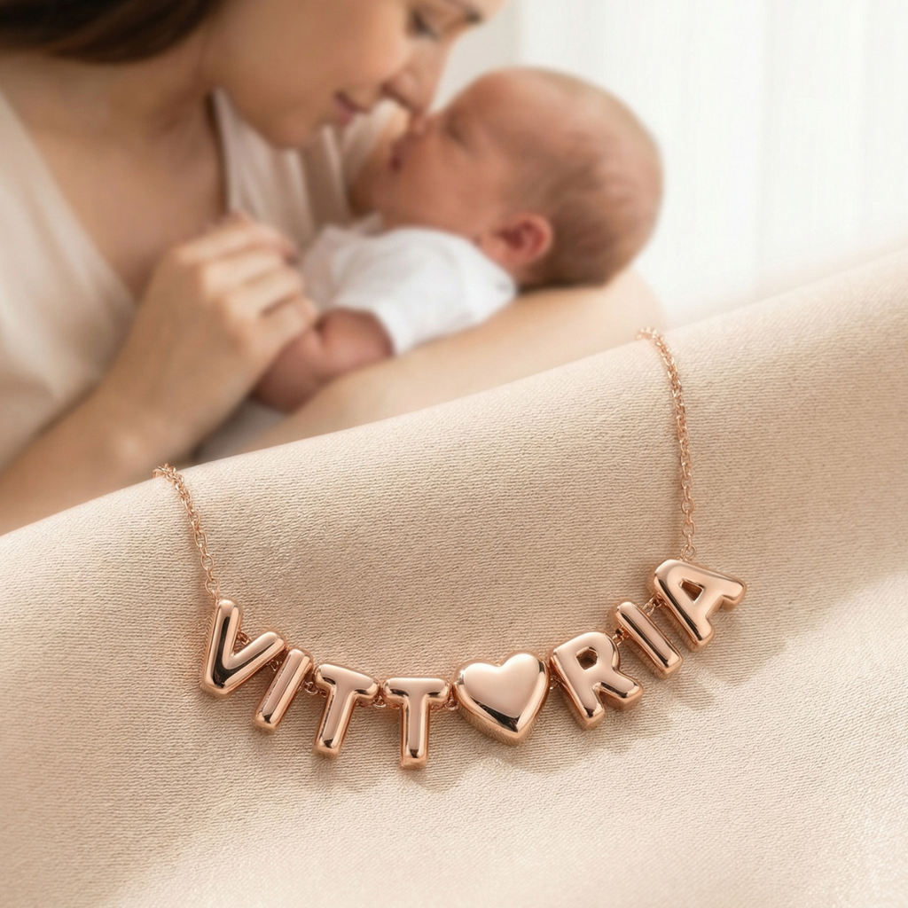 Bubble™ - Collana personalizzabile con una o più lettere e cuore o simboli