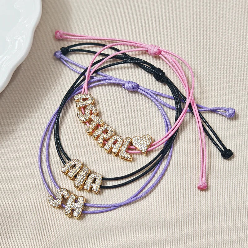 Shine™ - Bracciale personalizzato con lettere con zirconi
