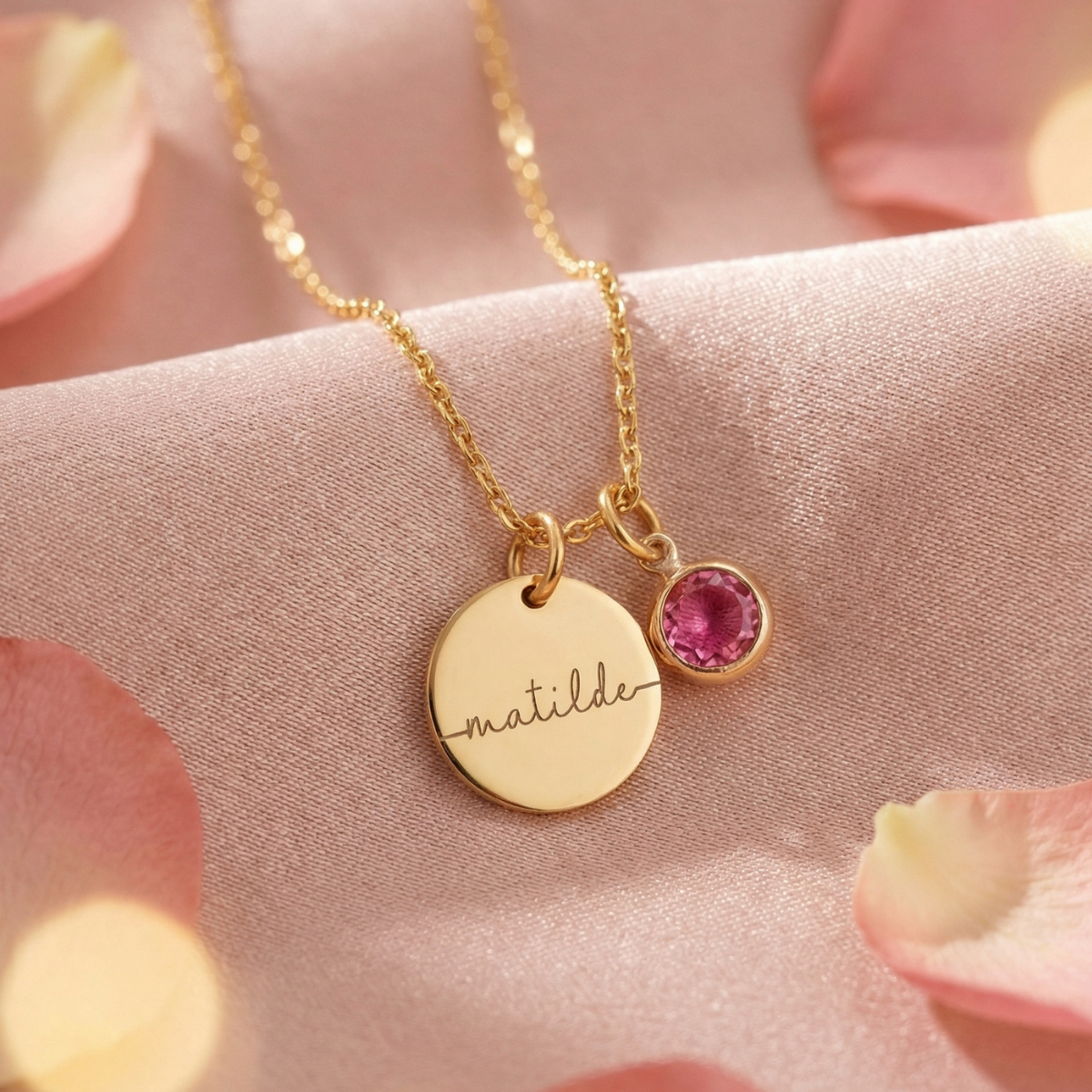Myria™ - Collana personalizzabile con nome e pietra del mese di nascita