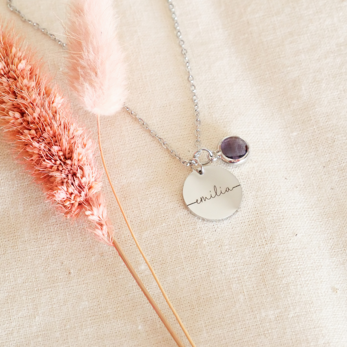 Myria™ - Collana personalizzabile con nome e pietra del mese di nascita