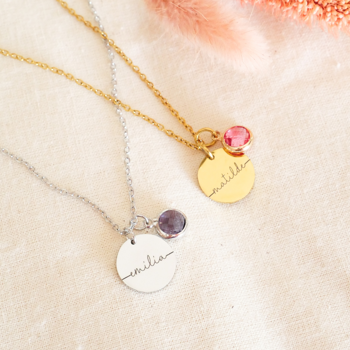Myria™ - Collana personalizzabile con nome e pietra del mese di nascita