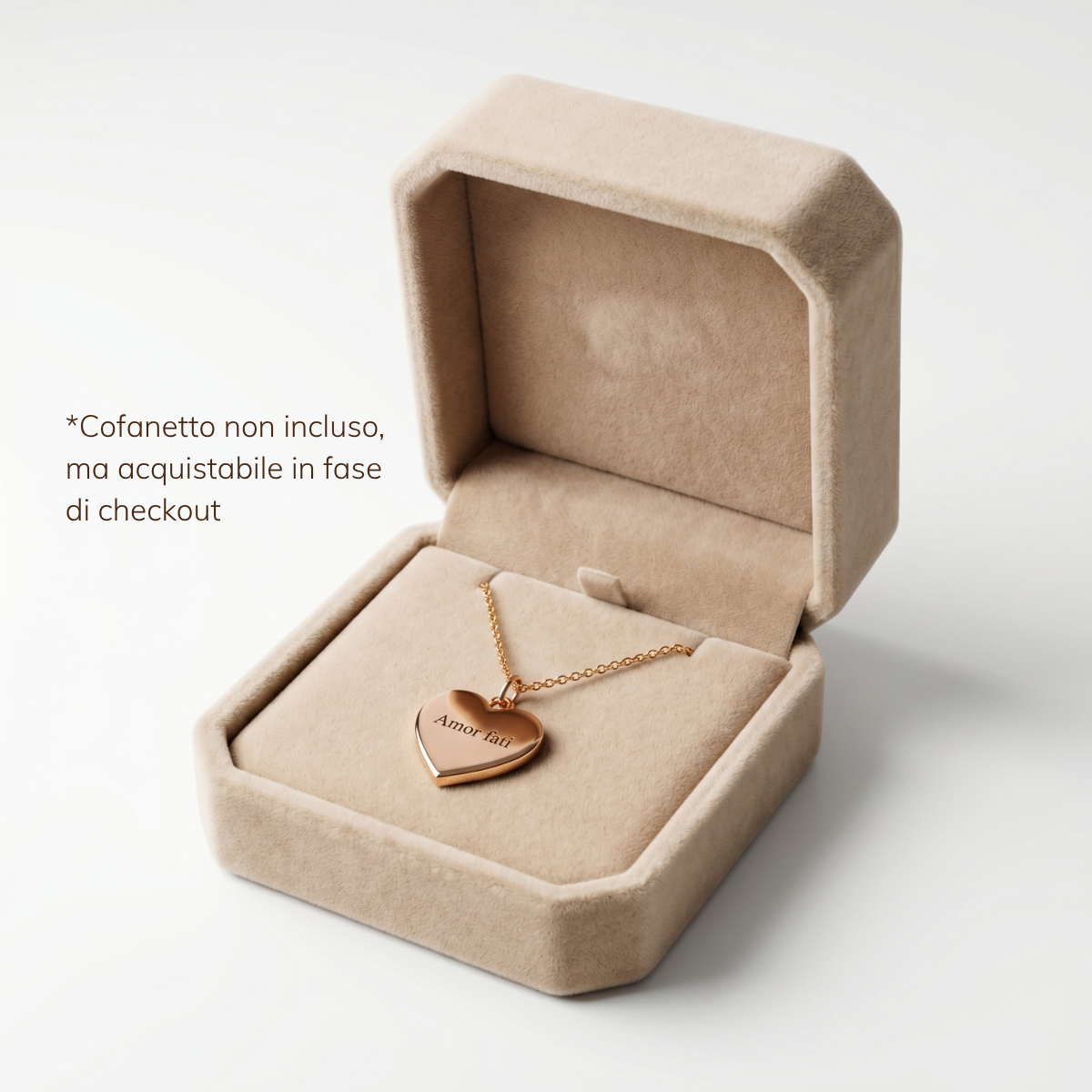 Alma™ - Collana a forma di cuore personalizzabile con testo inciso