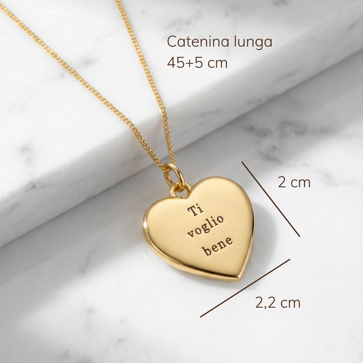 Alma™ - Collana a forma di cuore personalizzabile con testo inciso