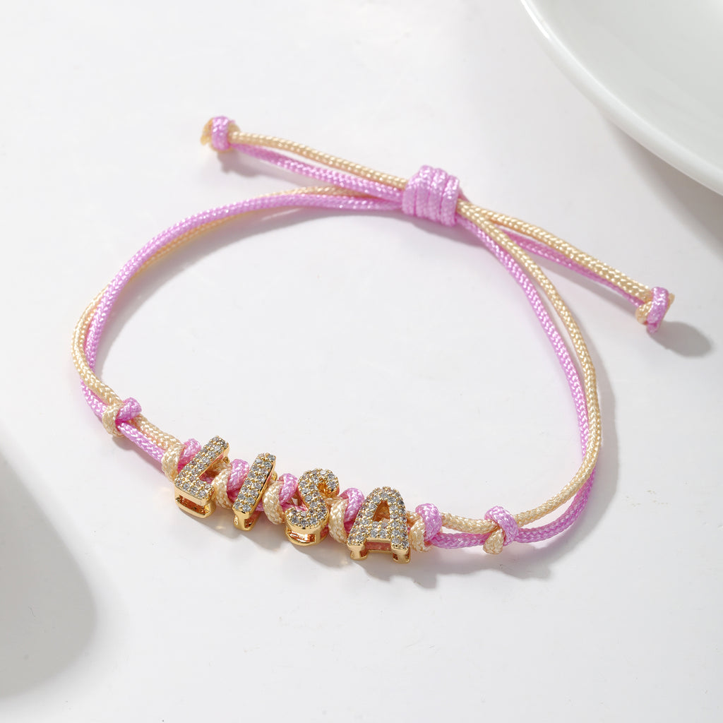 Shine™ - Bracciale personalizzato con lettere con zirconi