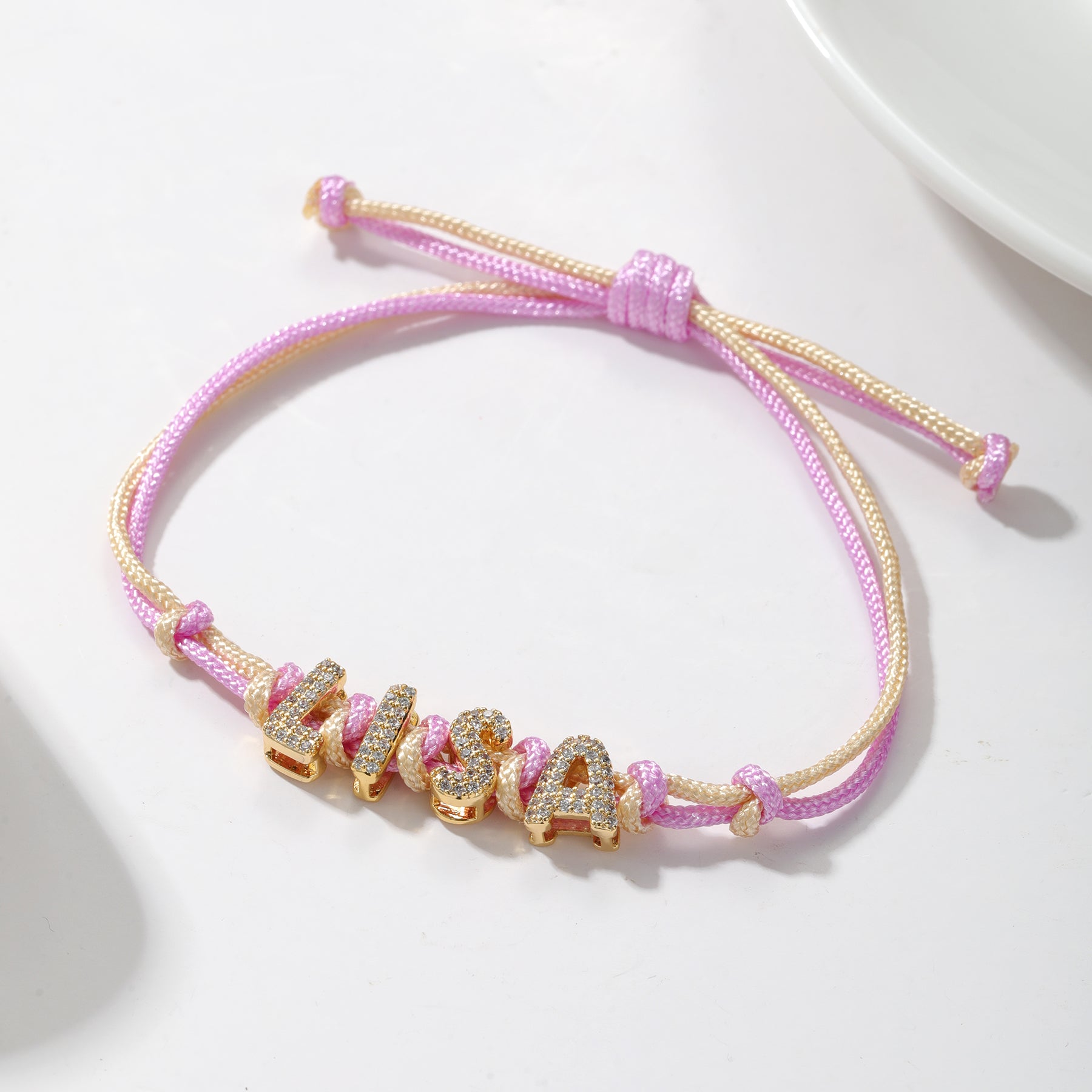 Shine™ - Bracciale personalizzato con lettere con zirconi