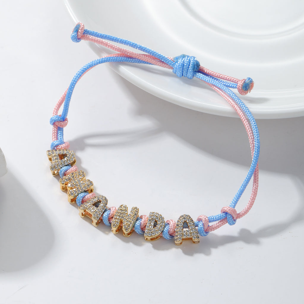 Shine™ - Bracciale personalizzato con lettere con zirconi
