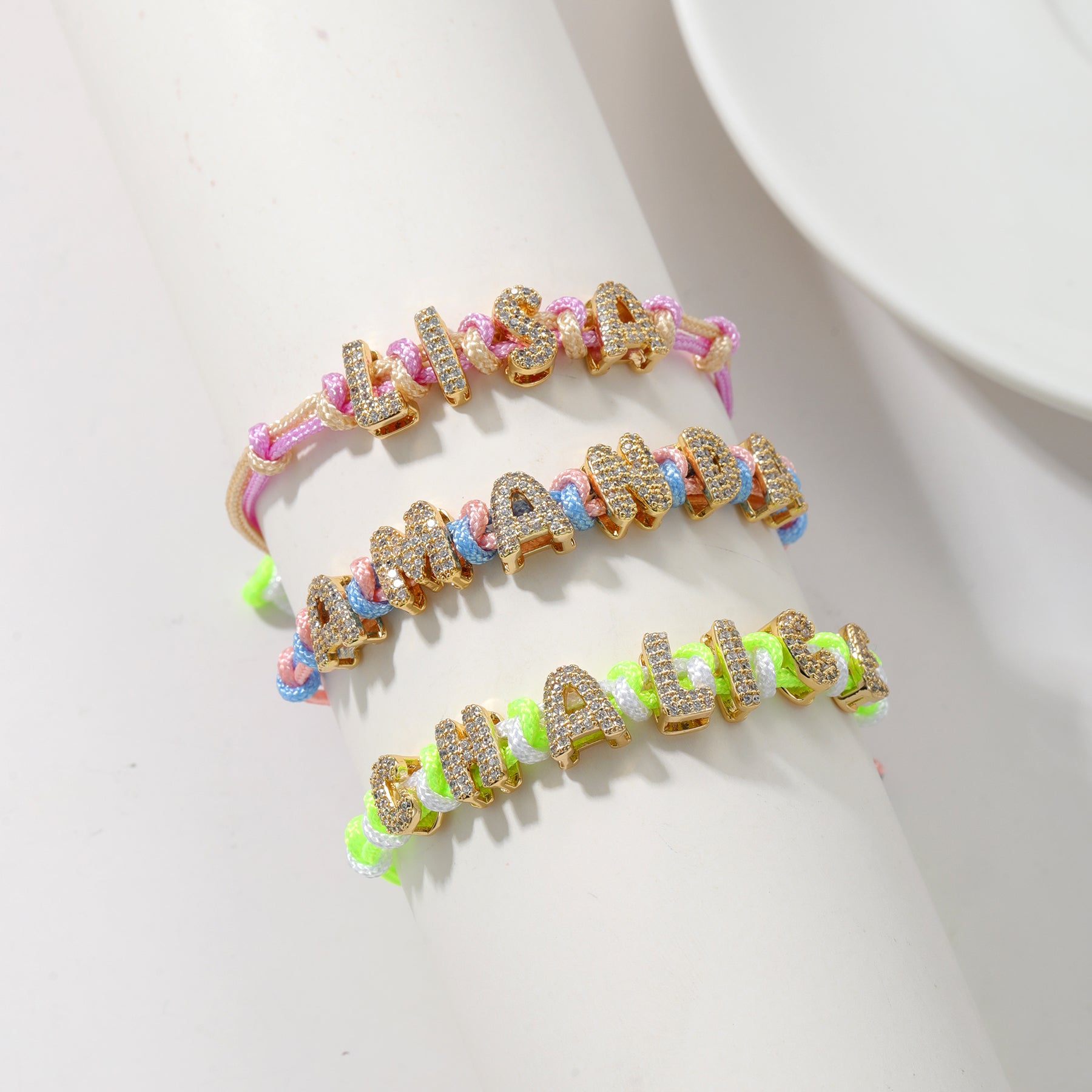 Shine™ - Bracciale personalizzato con lettere con zirconi