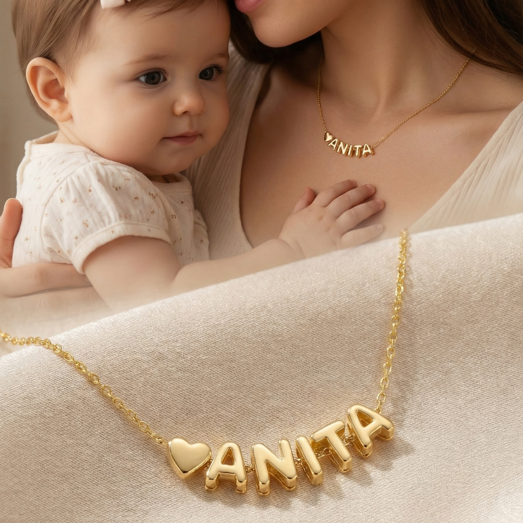 Bubble™ - Collana personalizzabile con una o più lettere e cuore o simboli