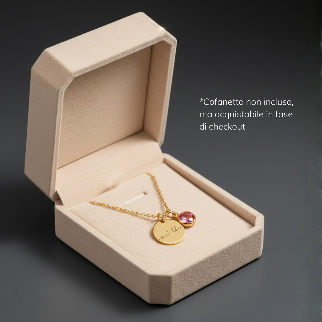 Myria™ - Collana personalizzabile con nome e pietra del mese di nascita