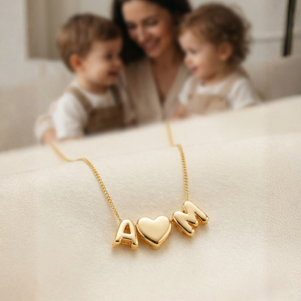 Bubble™ - Collana personalizzabile con una o più lettere e cuore o simboli