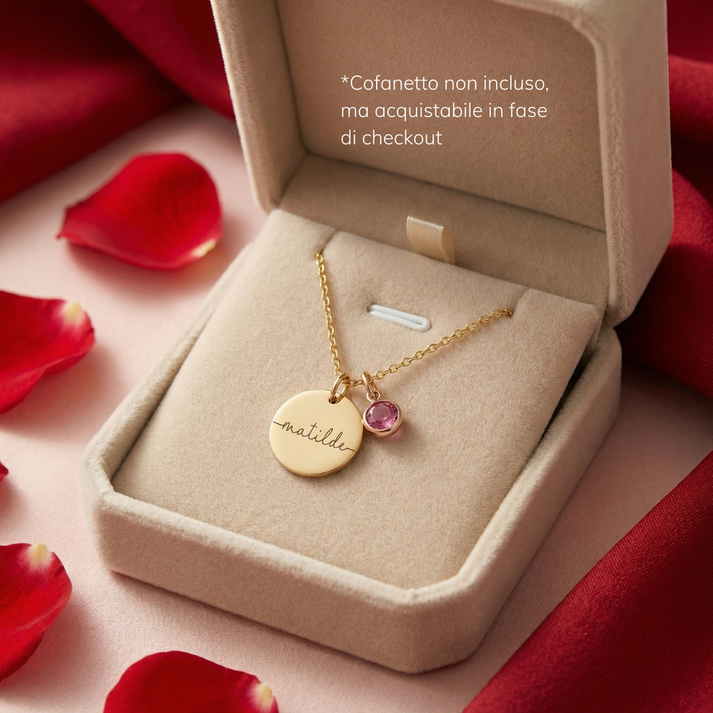 Myria™ - Collana personalizzabile con nome e pietra del mese di nascita