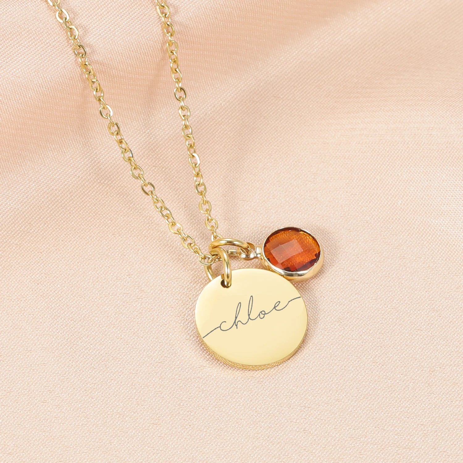 Myria™ - Collana personalizzabile con nome e pietra del mese di nascita