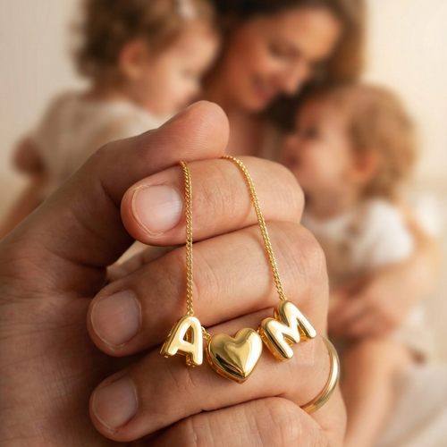Bubble™ - Collana personalizzabile con una o più lettere e cuore o simboli