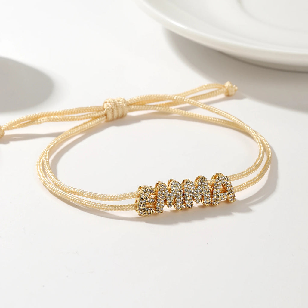 Shine™ - Bracciale personalizzato con lettere con zirconi