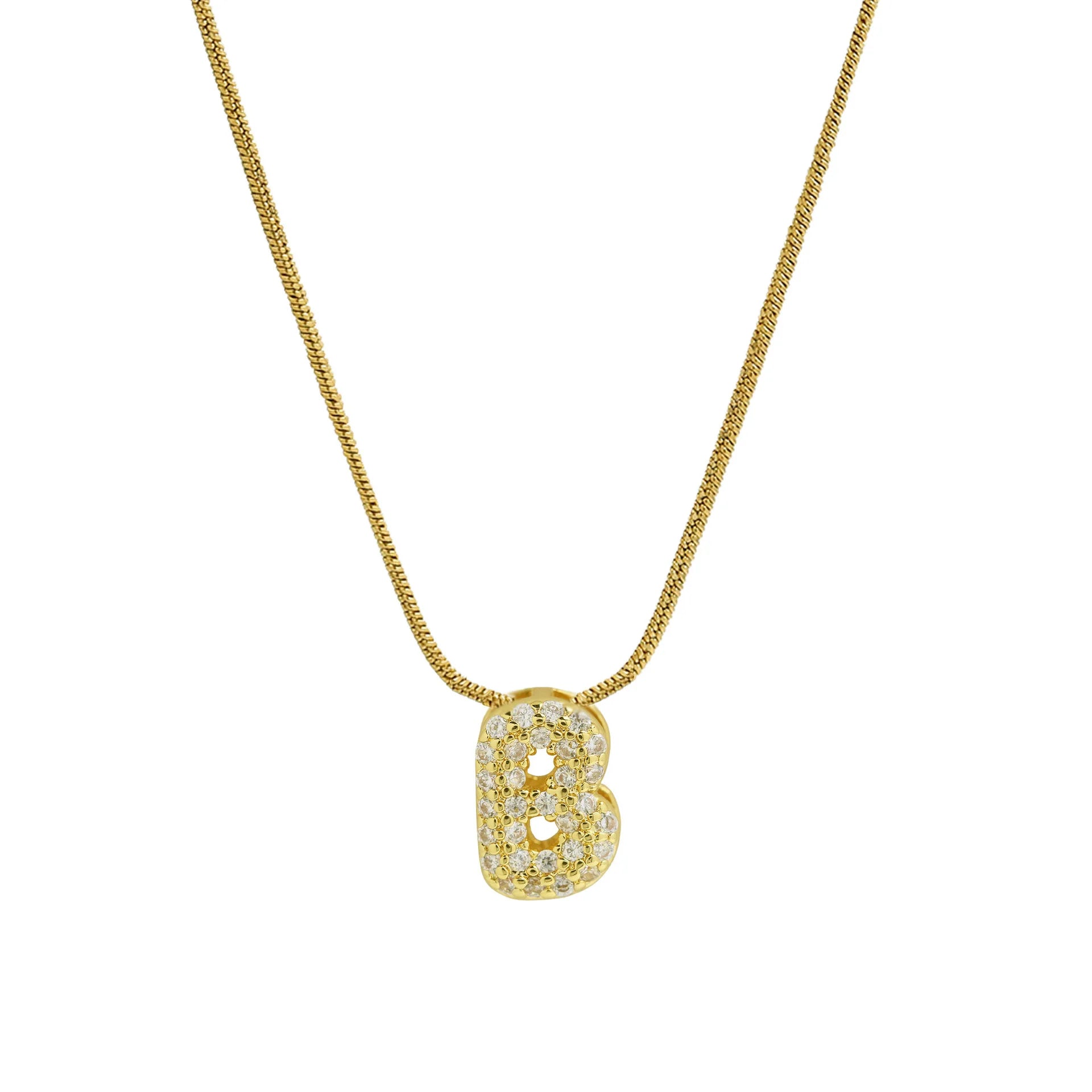 Shine™ - Collana personalizzata con lettera con zirconi