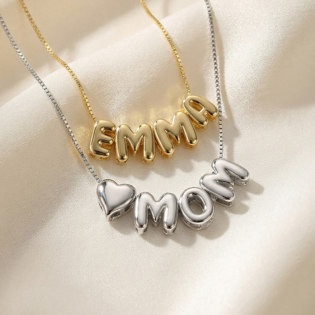 Bubble™ - Collana personalizzabile con una o più lettere e cuore o simboli