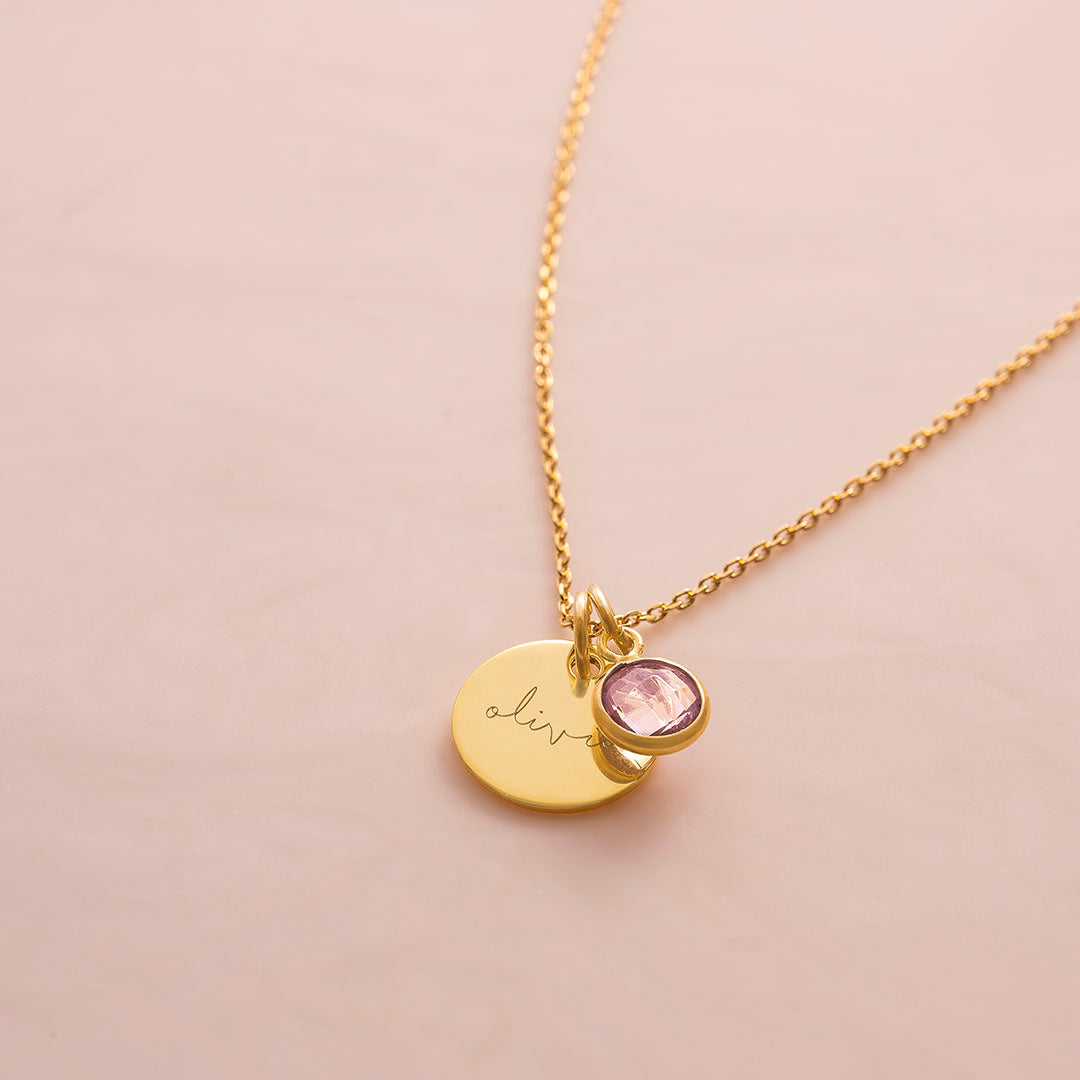 Myria™ - Collana personalizzabile con nome e pietra del mese di nascita