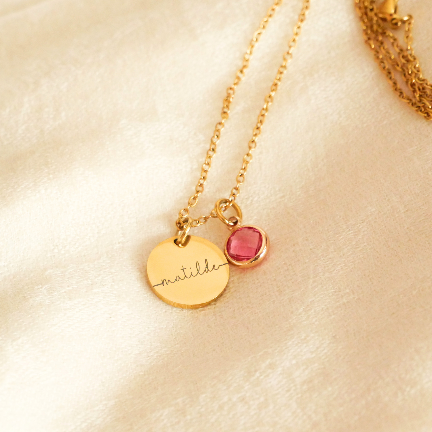 Myria™ - Collana personalizzabile con nome e pietra del mese di nascita