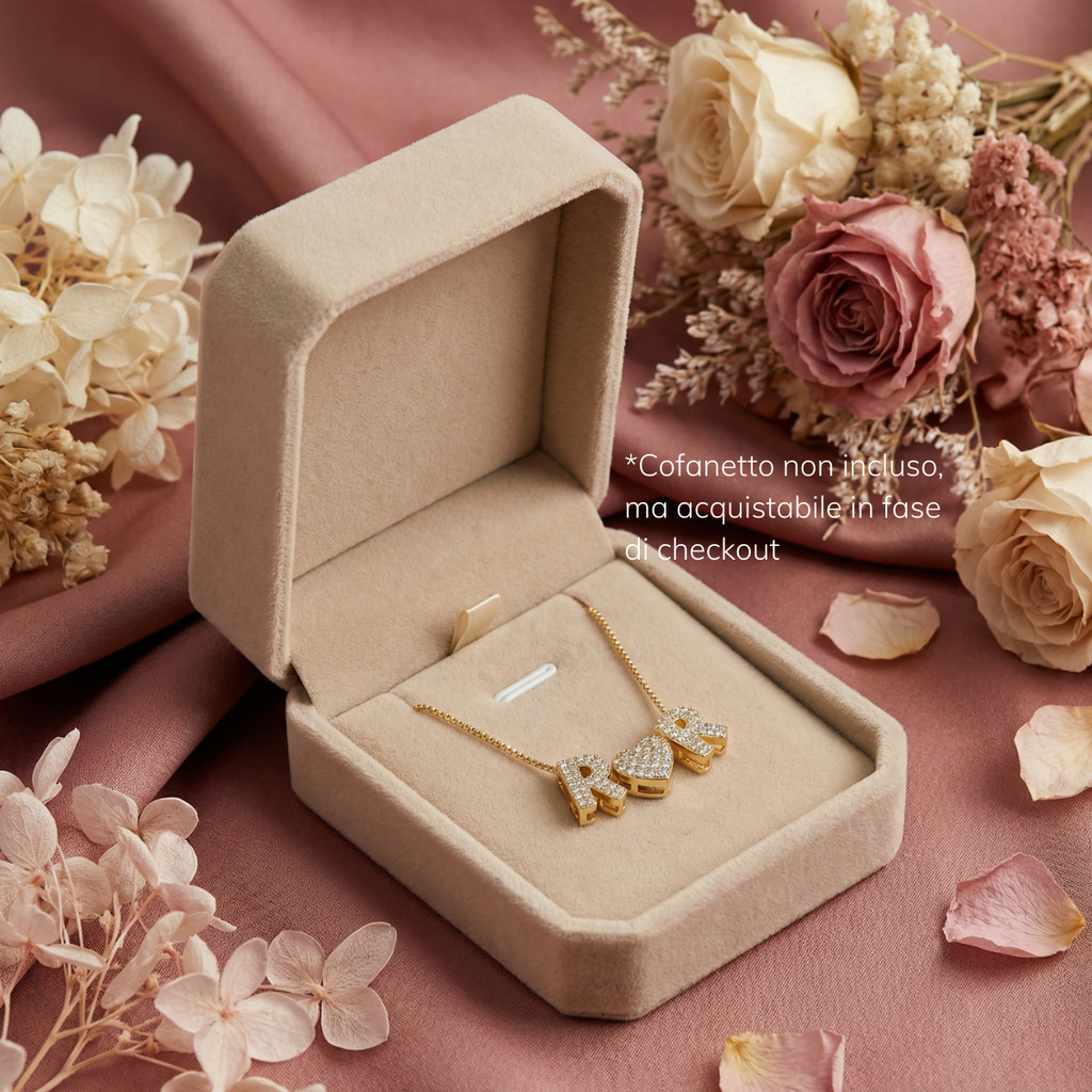 Shine™ - Collana personalizzata con lettere con zirconi
