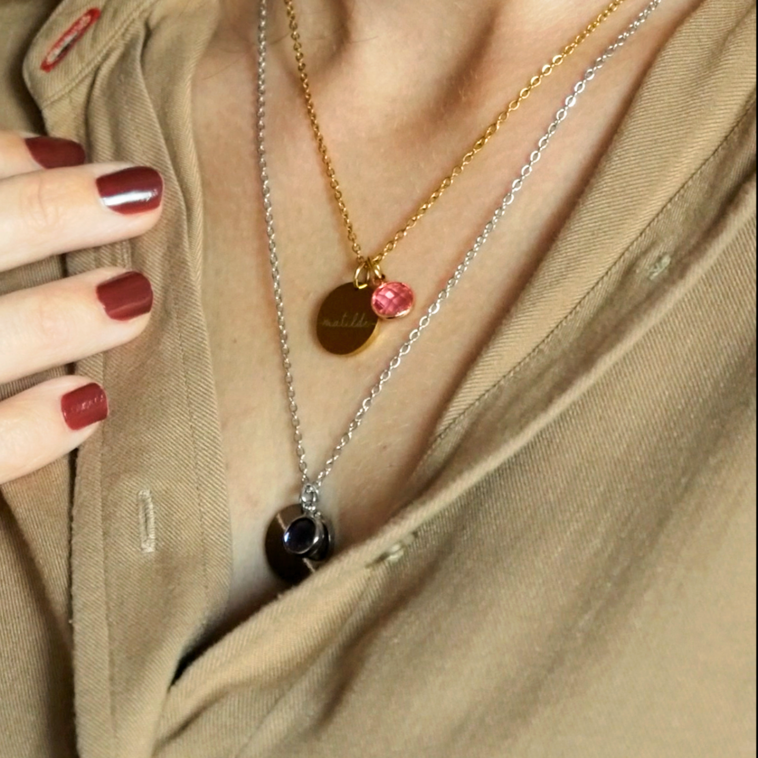 Myria™ - Collana personalizzabile con nome e pietra del mese di nascita