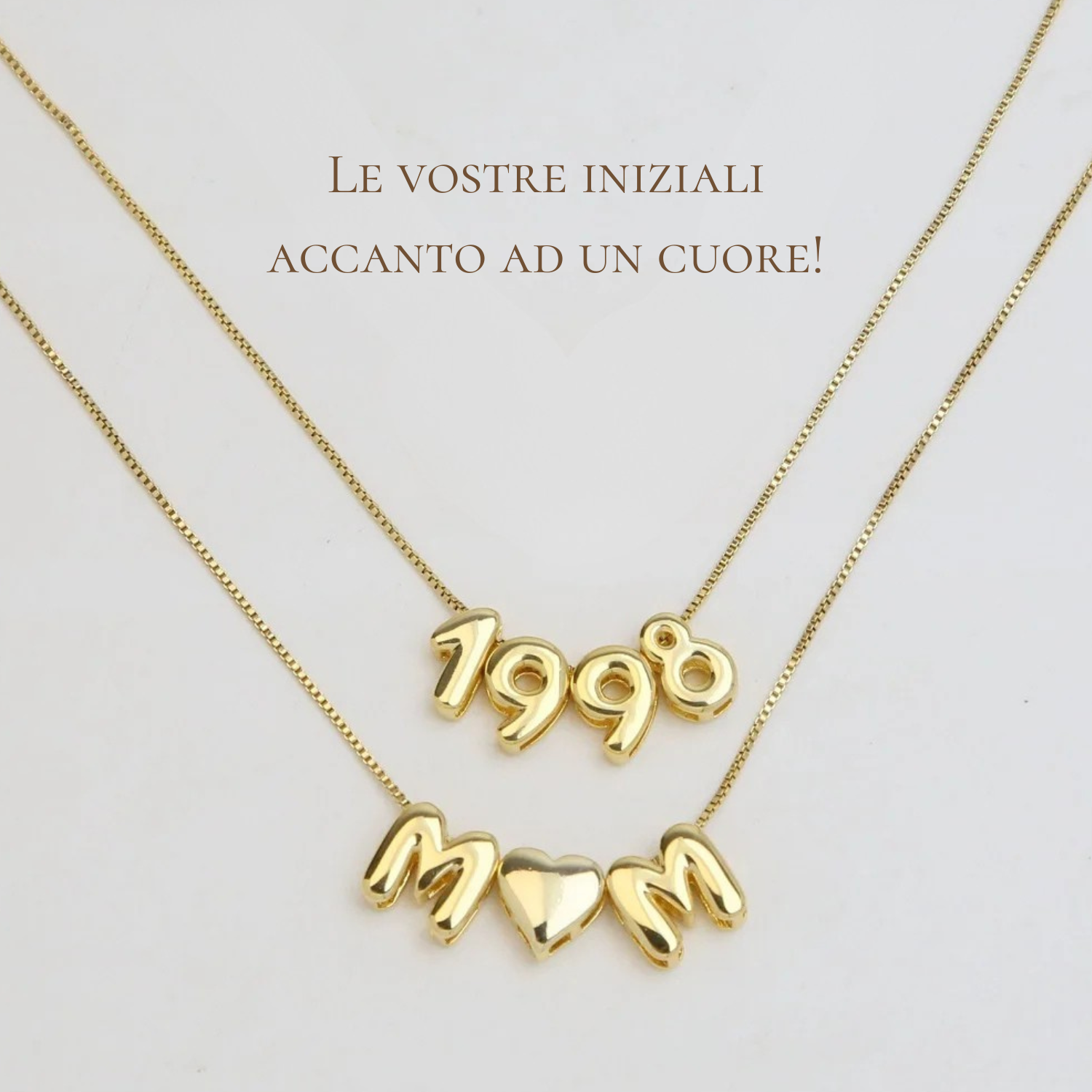 Collana Bubble personalizzabile con una o più lettere