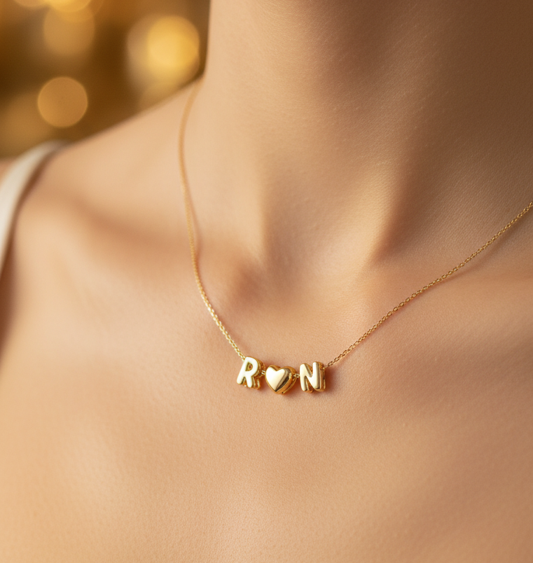 Collana Bubble personalizzabile con una o più lettere e simboli