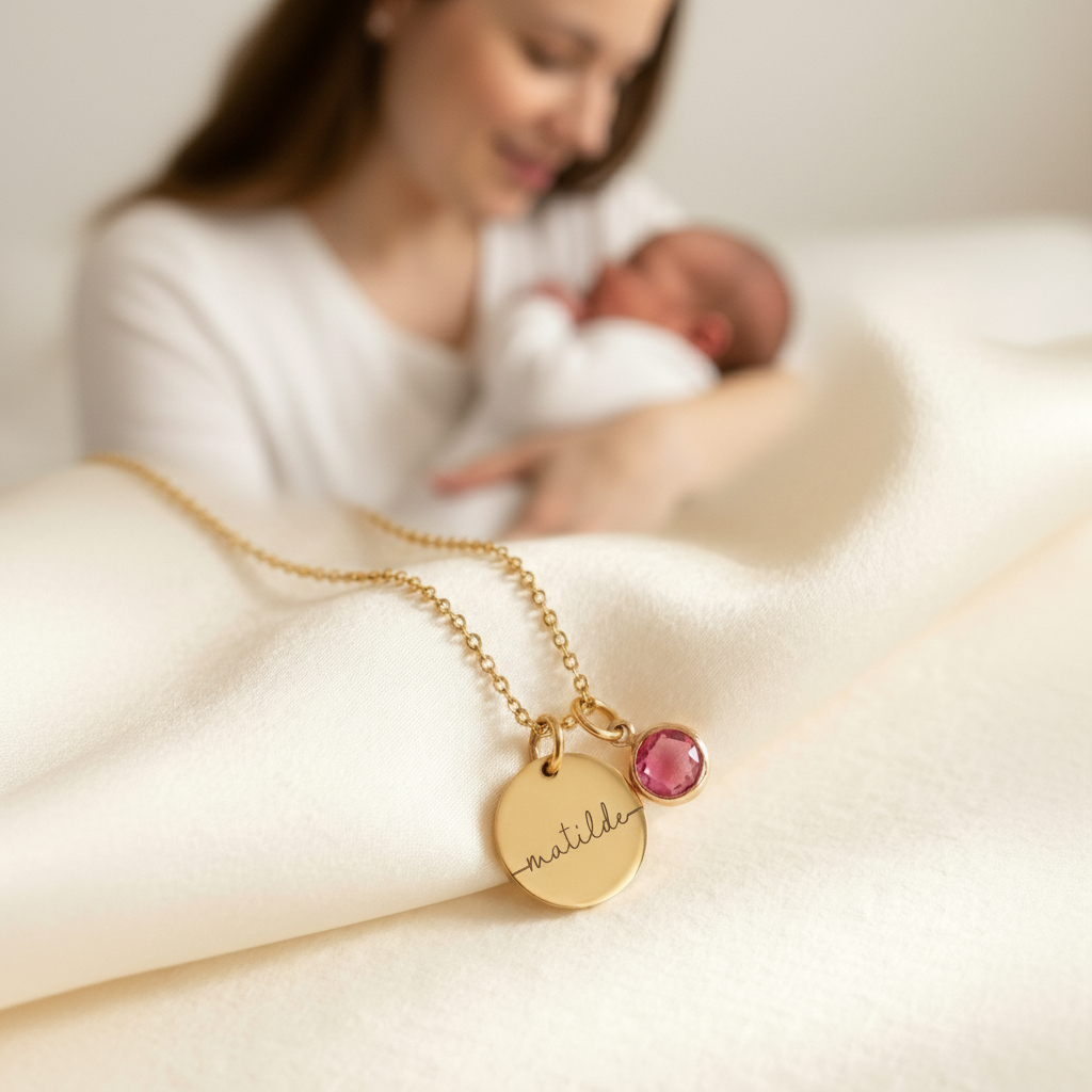 Myria™ - Collana personalizzabile con nome e pietra del mese di nascita