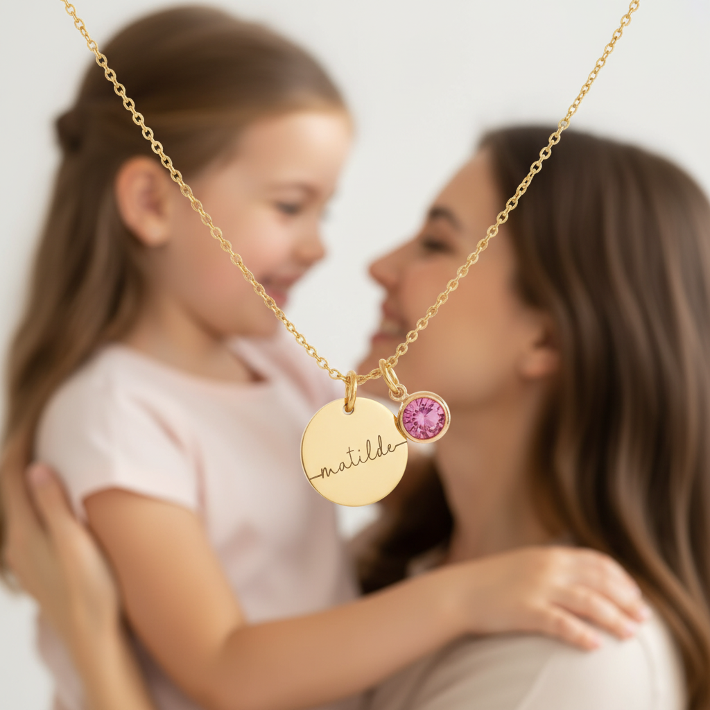 Myria™ - Collana personalizzabile con nome e pietra del mese di nascita