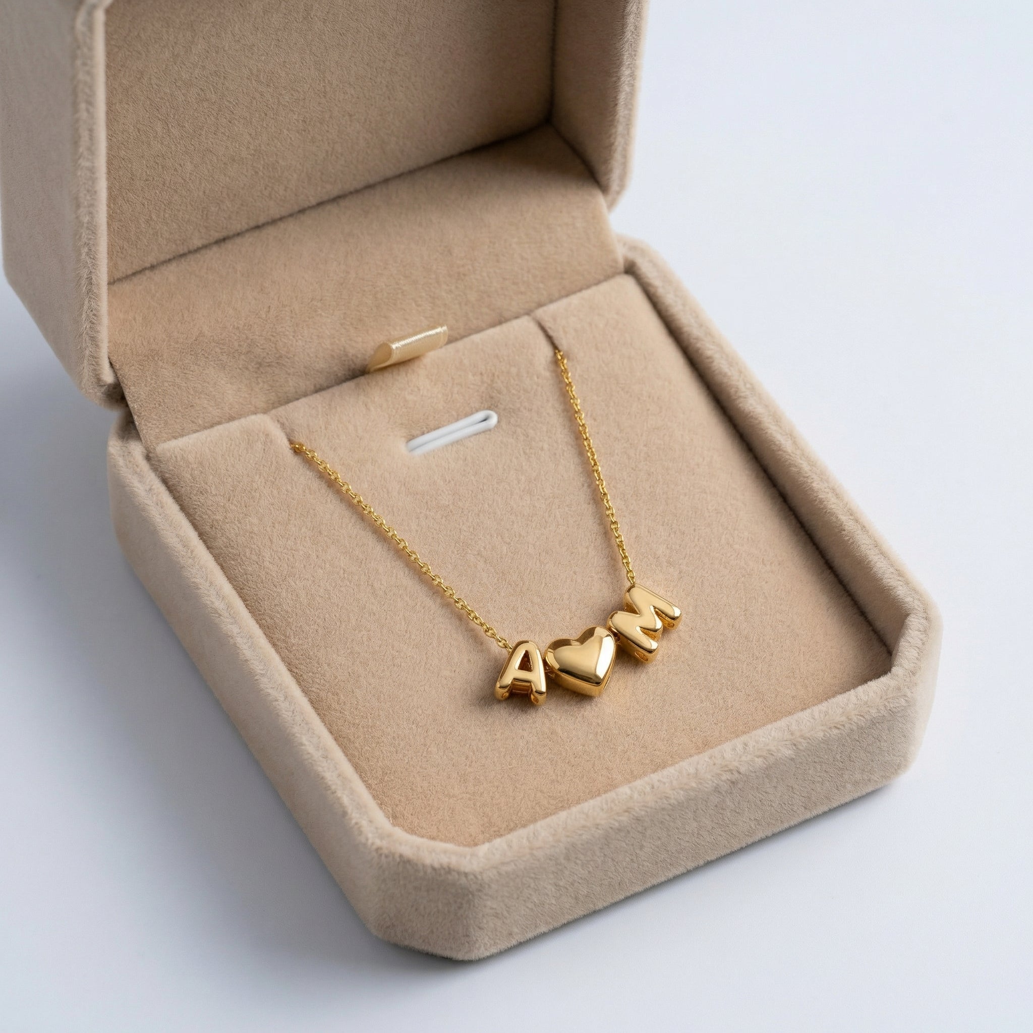 Cofanetto Luxury in velluto color champagne per collana (vuoto)