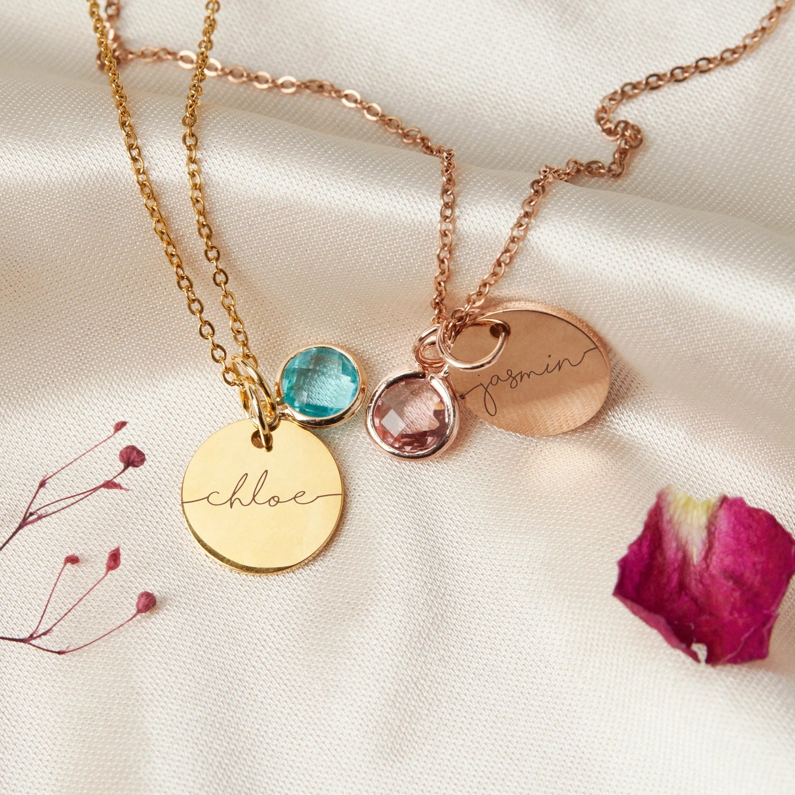 Myria™ - Collana personalizzabile con nome e pietra del mese di nascita