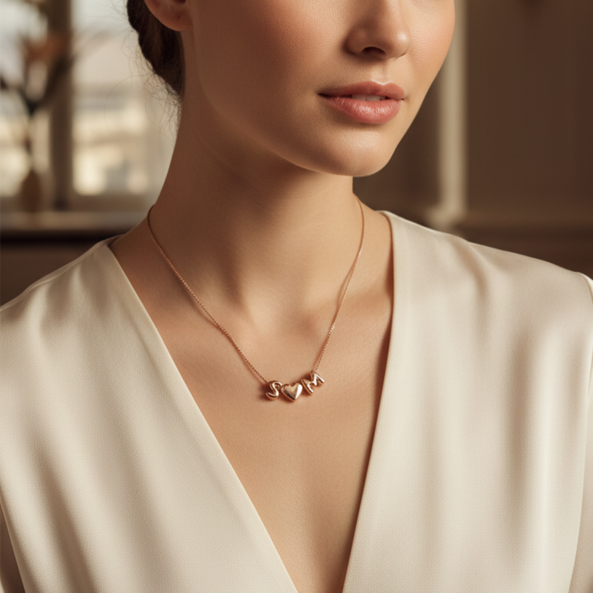 Bubble™ - Collana personalizzabile con una o più lettere e cuore o simboli