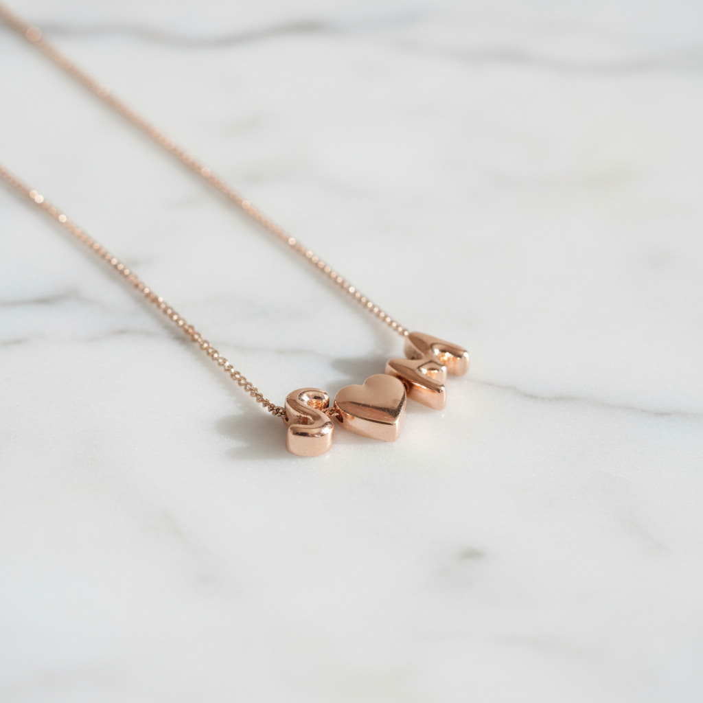 Bubble™ - Collana personalizzabile con una o più lettere e cuore o simboli