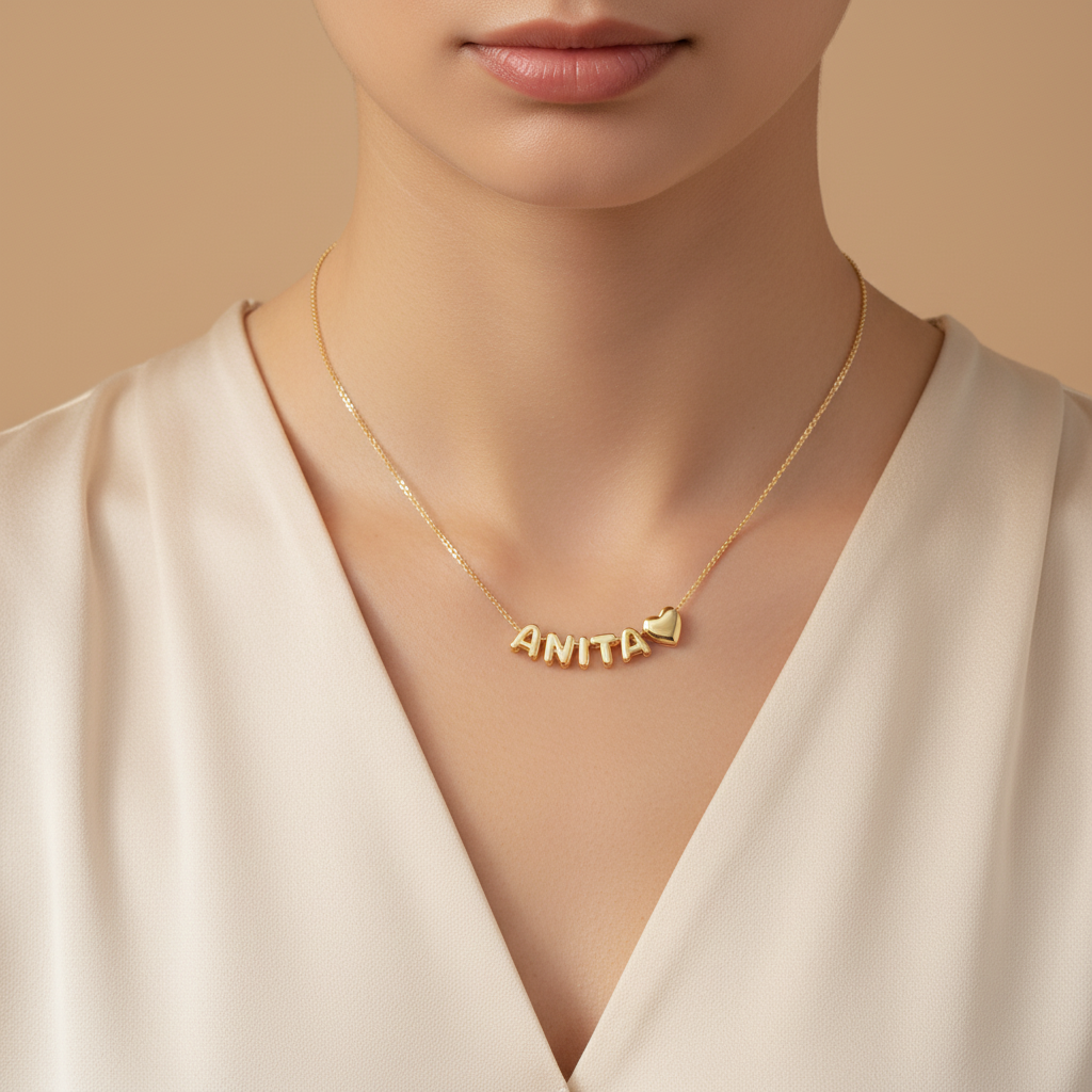 BUNDLE Bubble™ - Collana + bracciale personalizzabili con una o più lettere e cuore