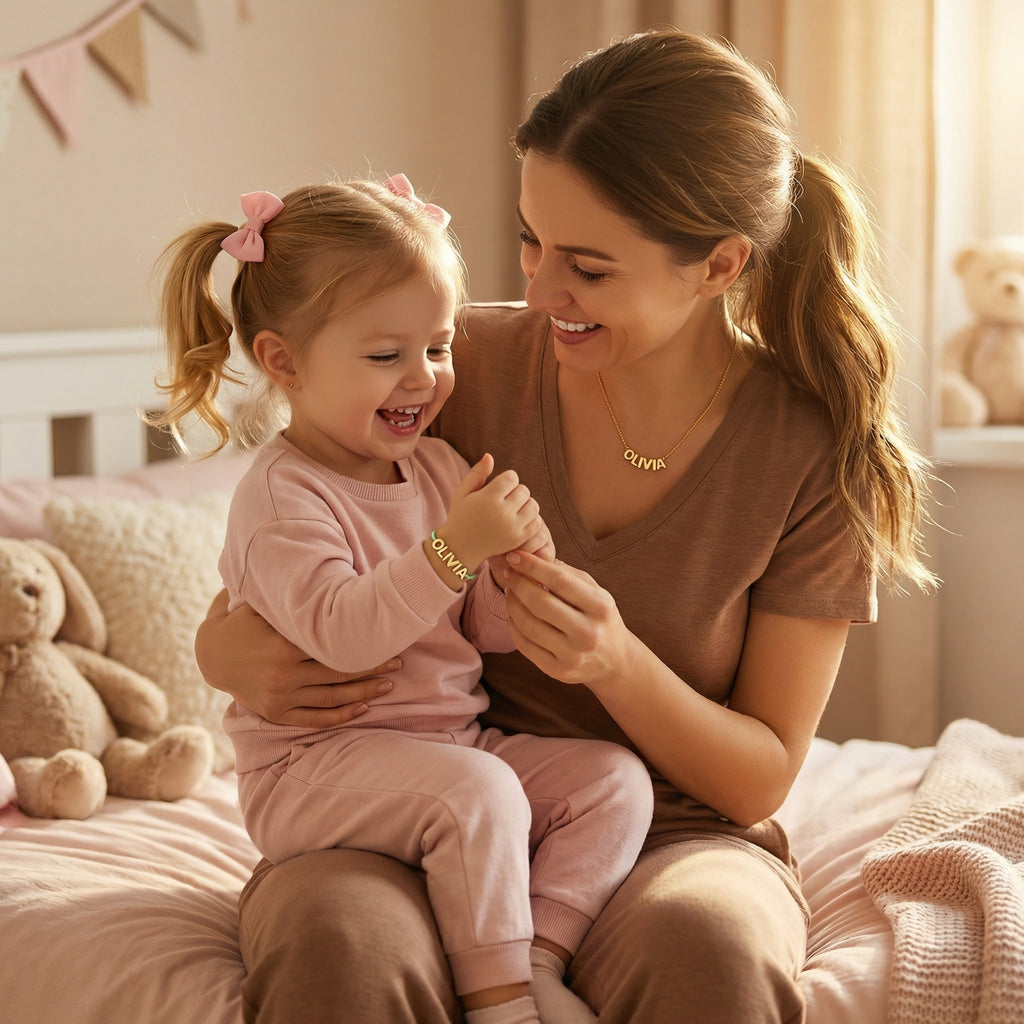 BUNDLE Bubble™ - Collana + bracciale personalizzabili con una o più lettere e cuore