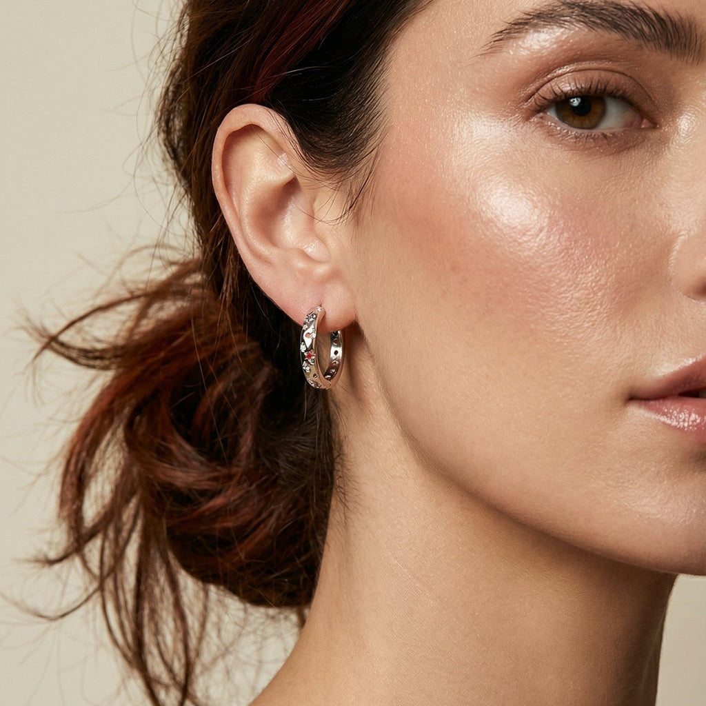 Orecchini Galaxy oro o argento con zirconi colorati