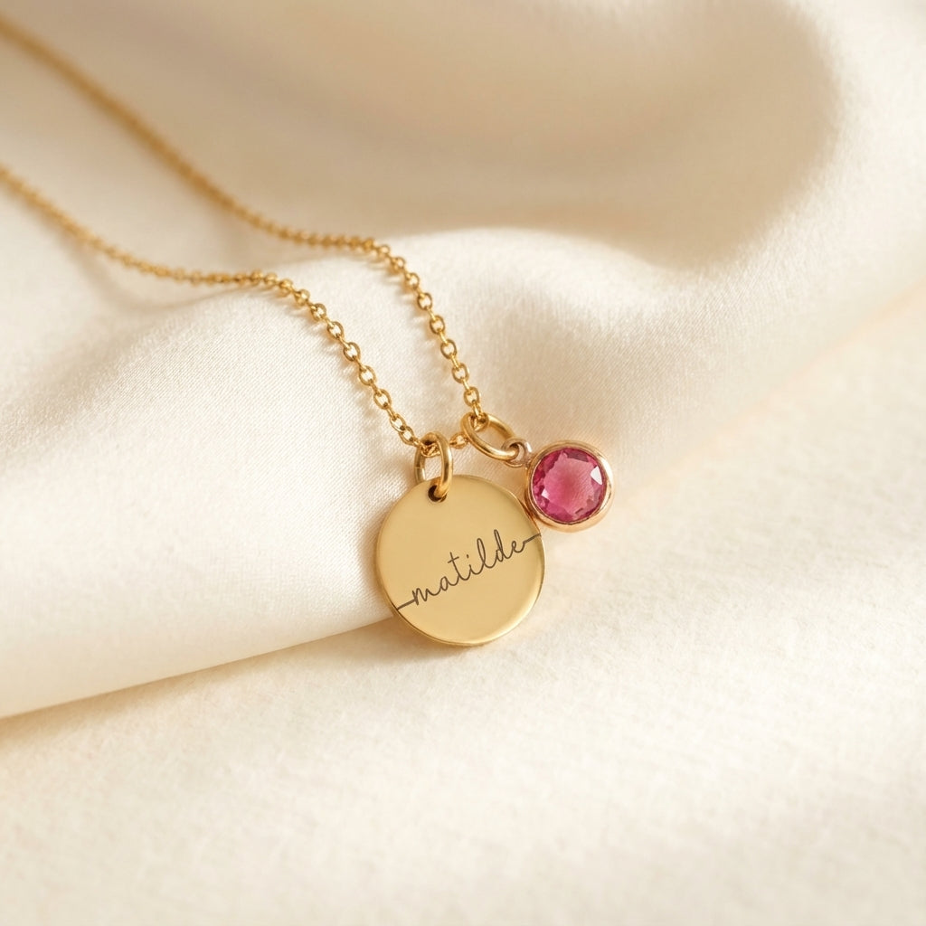 Myria™ - Collana personalizzabile con nome e pietra del mese di nascita