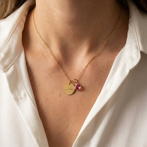 Myria™ - Collana personalizzabile con nome e pietra del mese di nascita