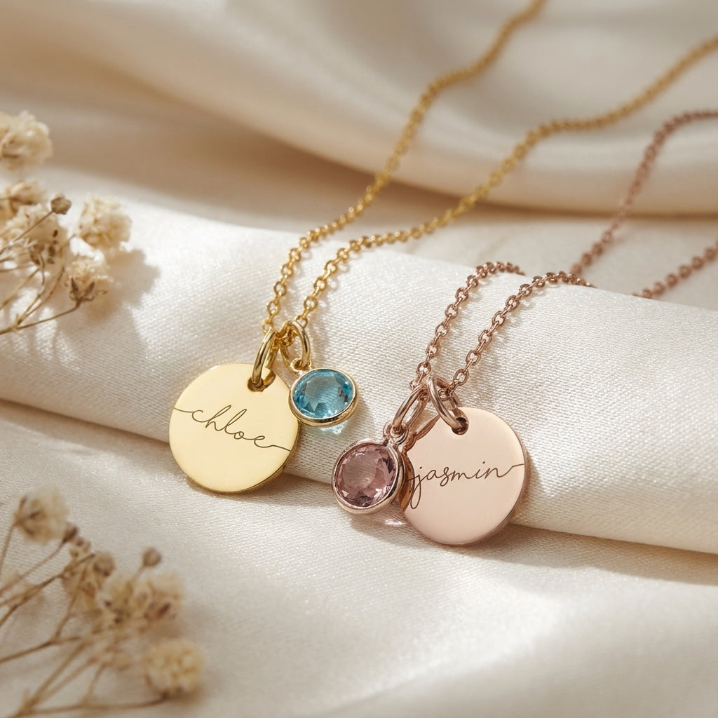 Myria™ - Collana personalizzabile con nome e pietra del mese di nascita